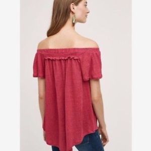 Anthropologie Bordeaux off the shoulder top